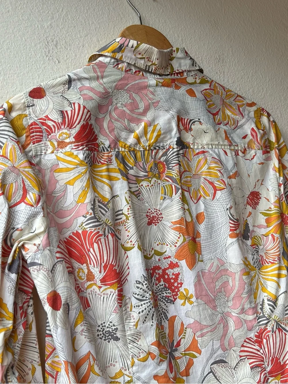 The Perfect Shirt for J. Crew Liberty of London Fabric Yellow Cream Floral Sz 6 - Picture 8 of 13